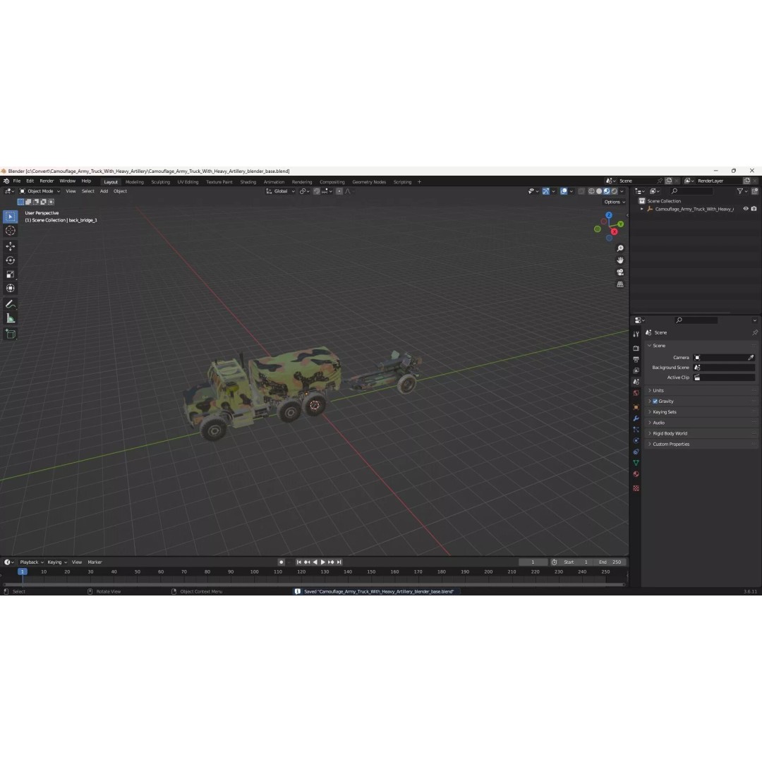 Camouflage Army Truck 3D Model – Heavy-Duty Military Vehicle, PBR - View 21
