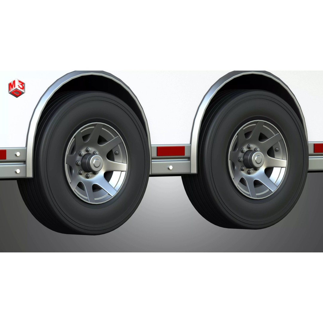 44 ft Custom Enclosed Gooseneck Trailer 3D Model – High Poly Game Asset, FBX, PBR - View 15
