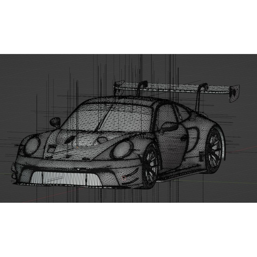Porsche 911 GT3 R 3D Model – Low Poly Game Asset, FBX, OBJ