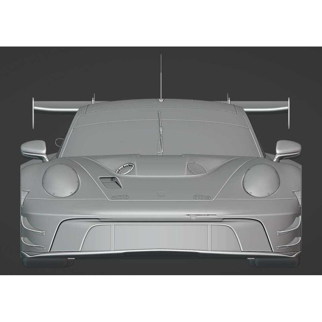 Porsche 911 GT3 R 3D Model – Low Poly Game Asset, FBX, OBJ - View 13