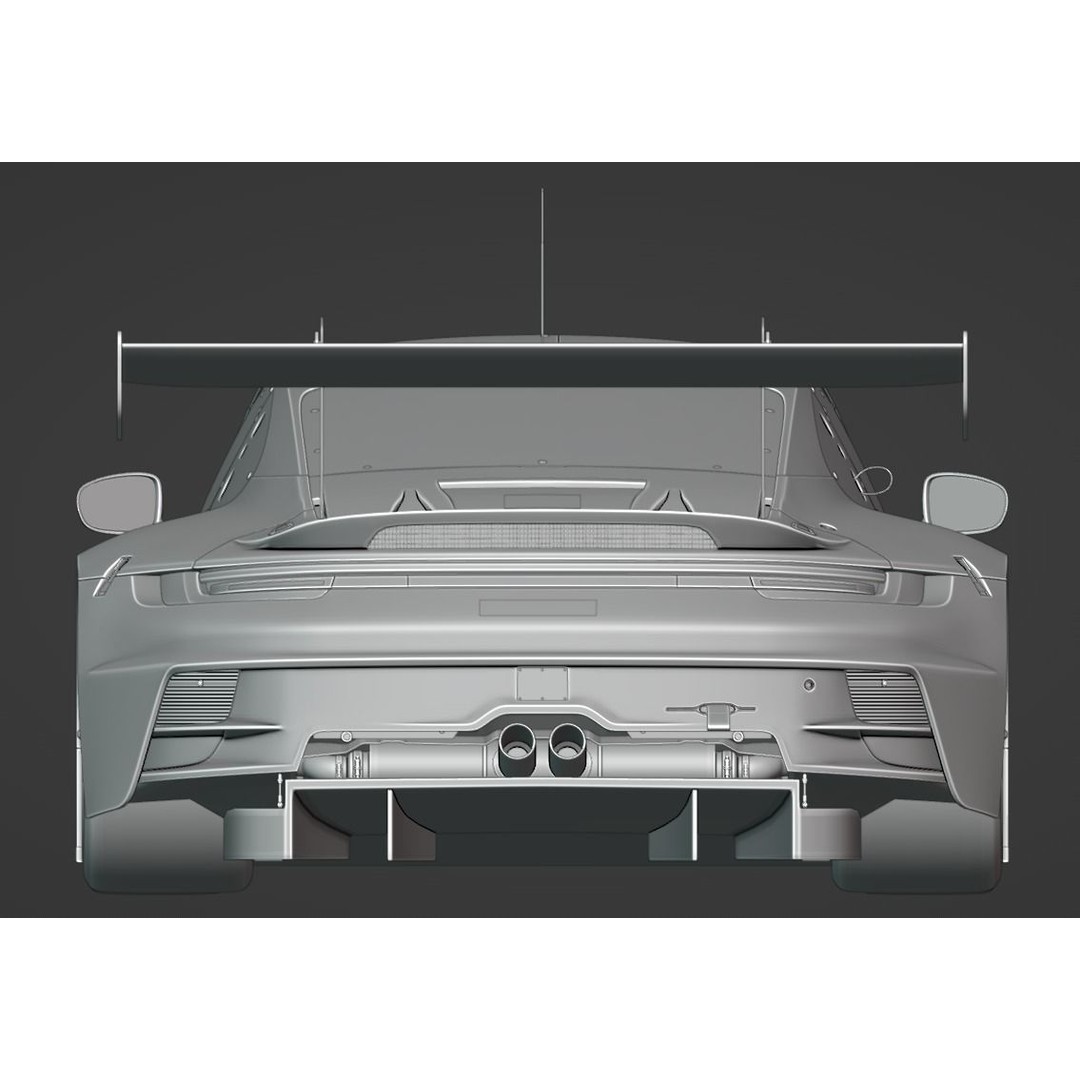 Porsche 911 GT3 R 3D Model – Low Poly Game Asset, FBX, OBJ - View 14