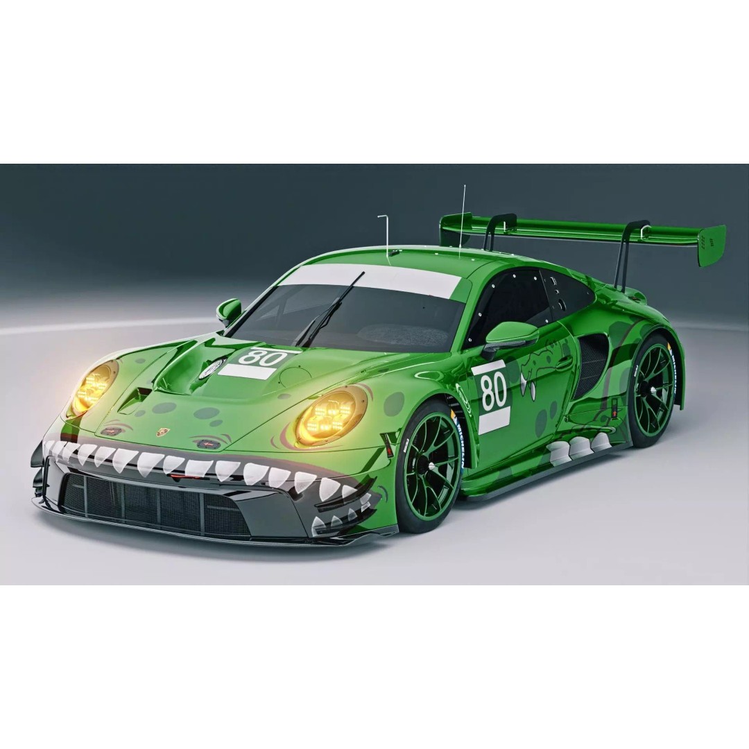 Porsche 911 GT3 R 3D Model – Low Poly Game Asset, FBX, OBJ - View 2