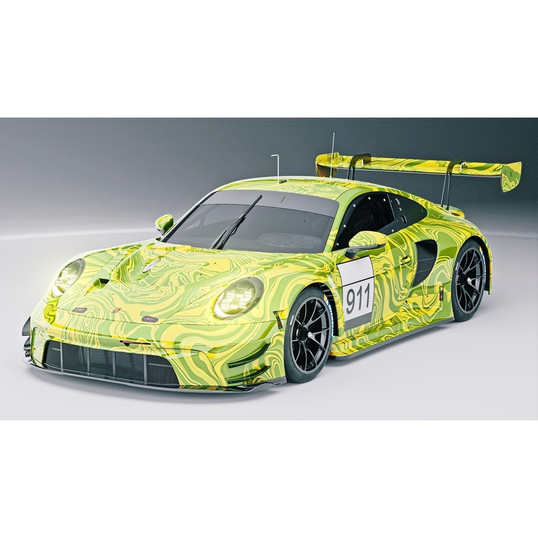Porsche 911 GT3 R 3D Model – Low Poly Game Asset, FBX, OBJ - View 5