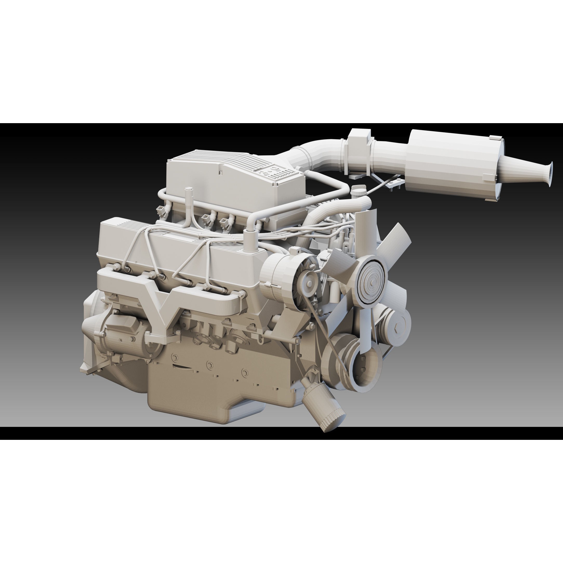 Industrial Engines - Low-Poly Game-Ready 3D Model - View 10