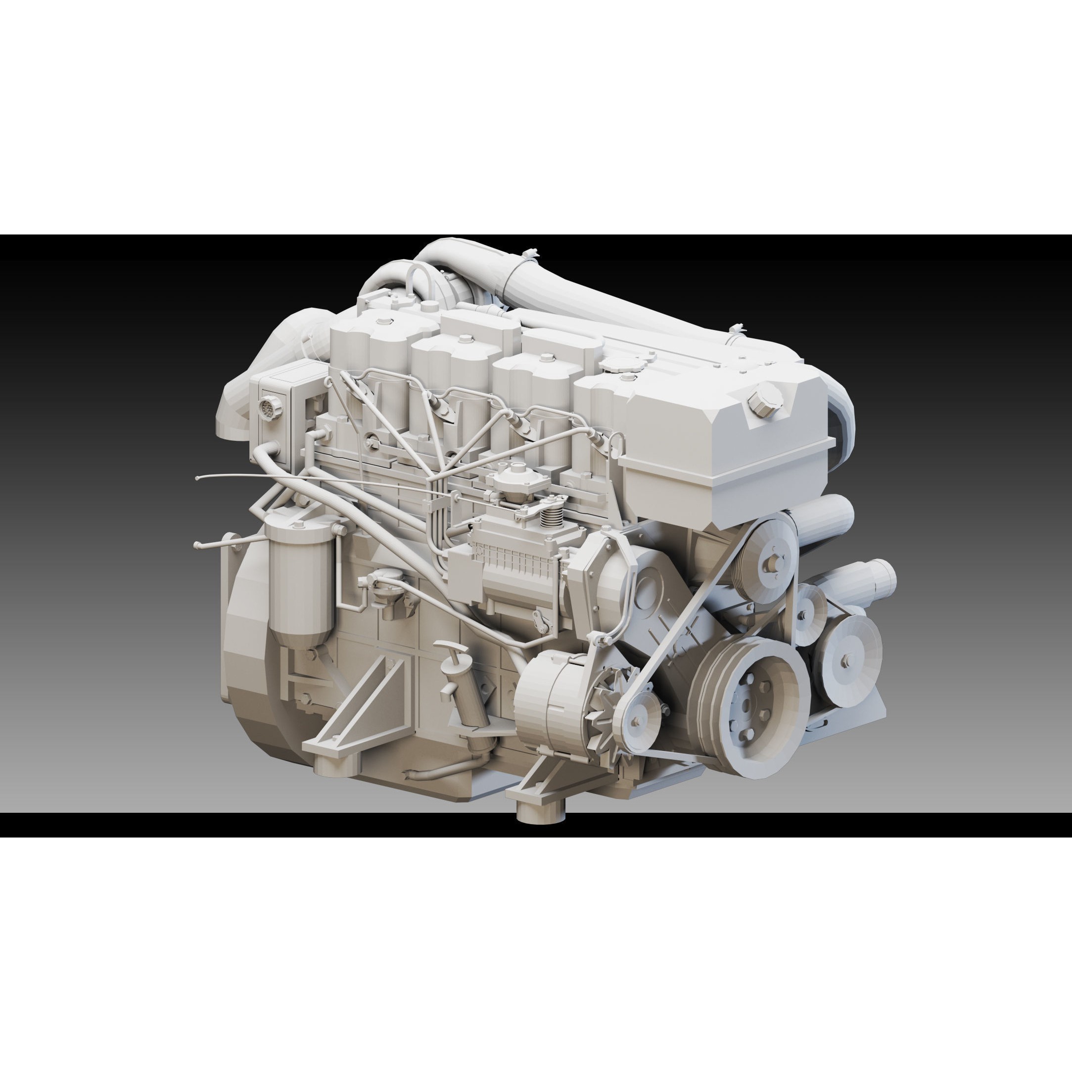 Industrial Engines - Low-Poly Game-Ready 3D Model - View 13