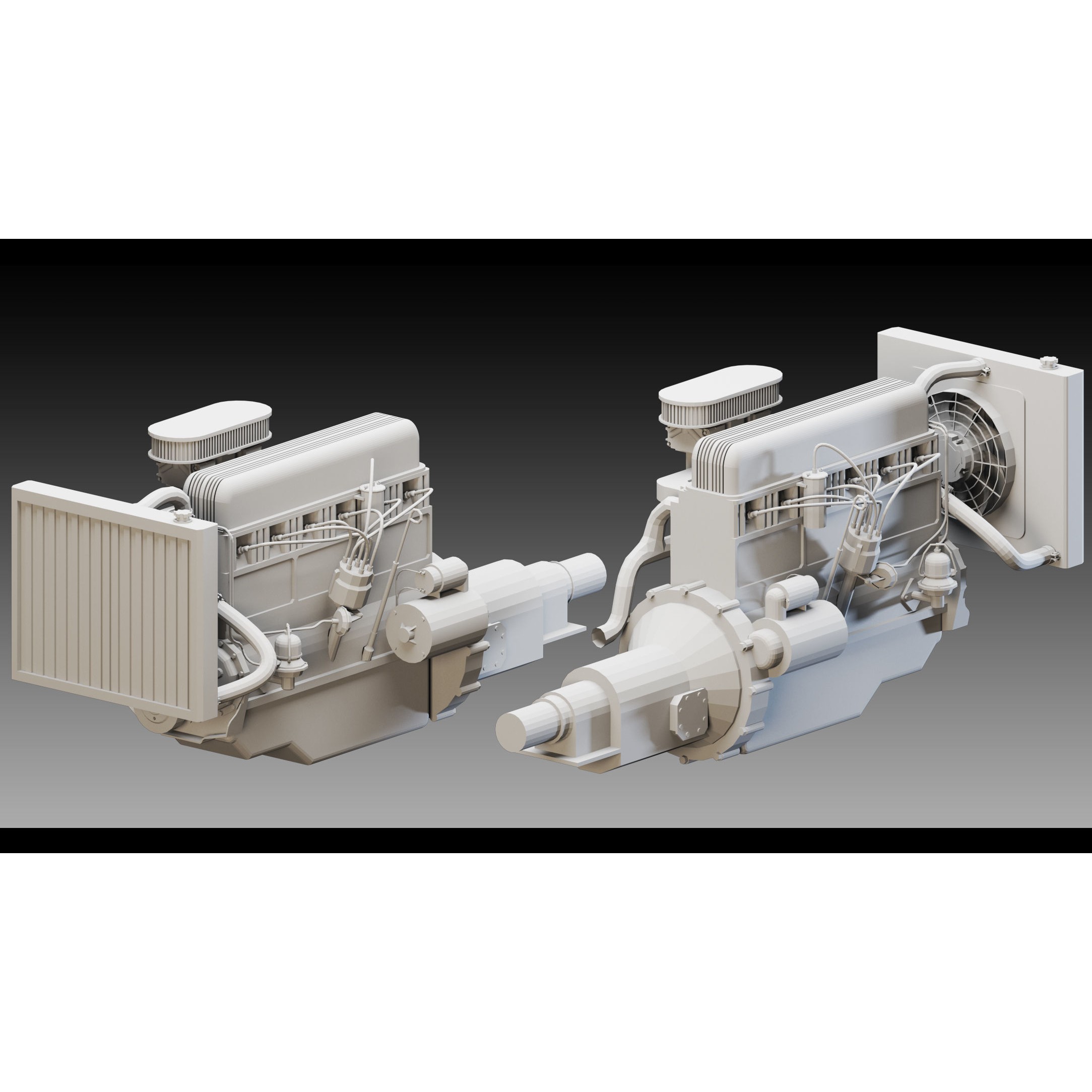 Industrial Engines - Low-Poly Game-Ready 3D Model - View 15