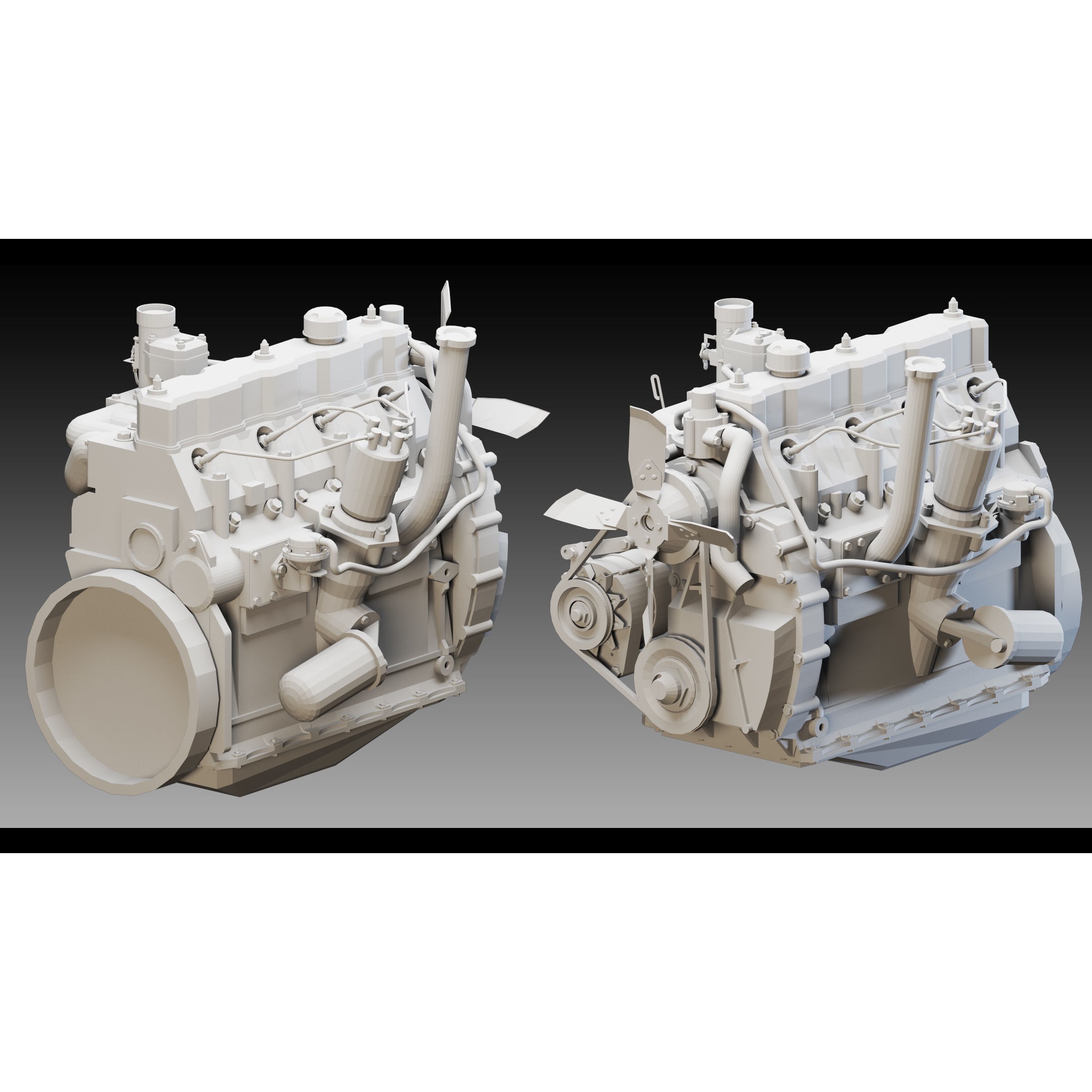 Industrial Engines - Low-Poly Game-Ready 3D Model - View 5
