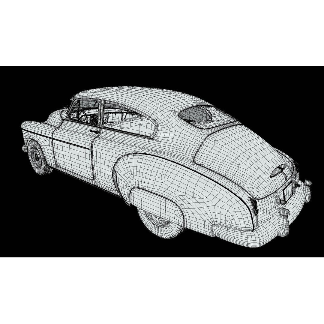 Fleetline Coupe 1949 3D Model – Low Poly Antique Car, Blender, FBX