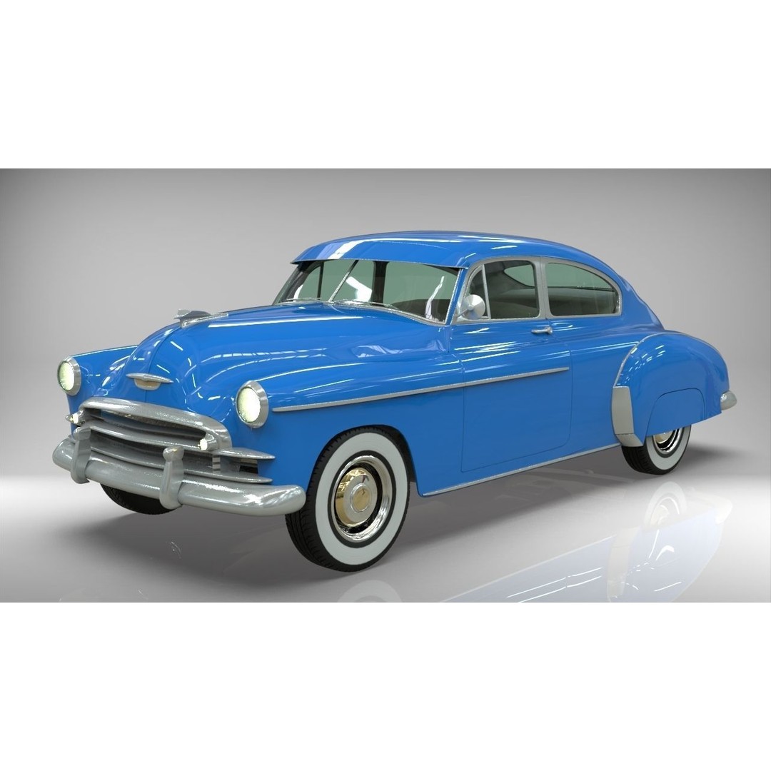 Fleetline Coupe 1949 3D Model – Low Poly Antique Car, Blender, FBX - View 10