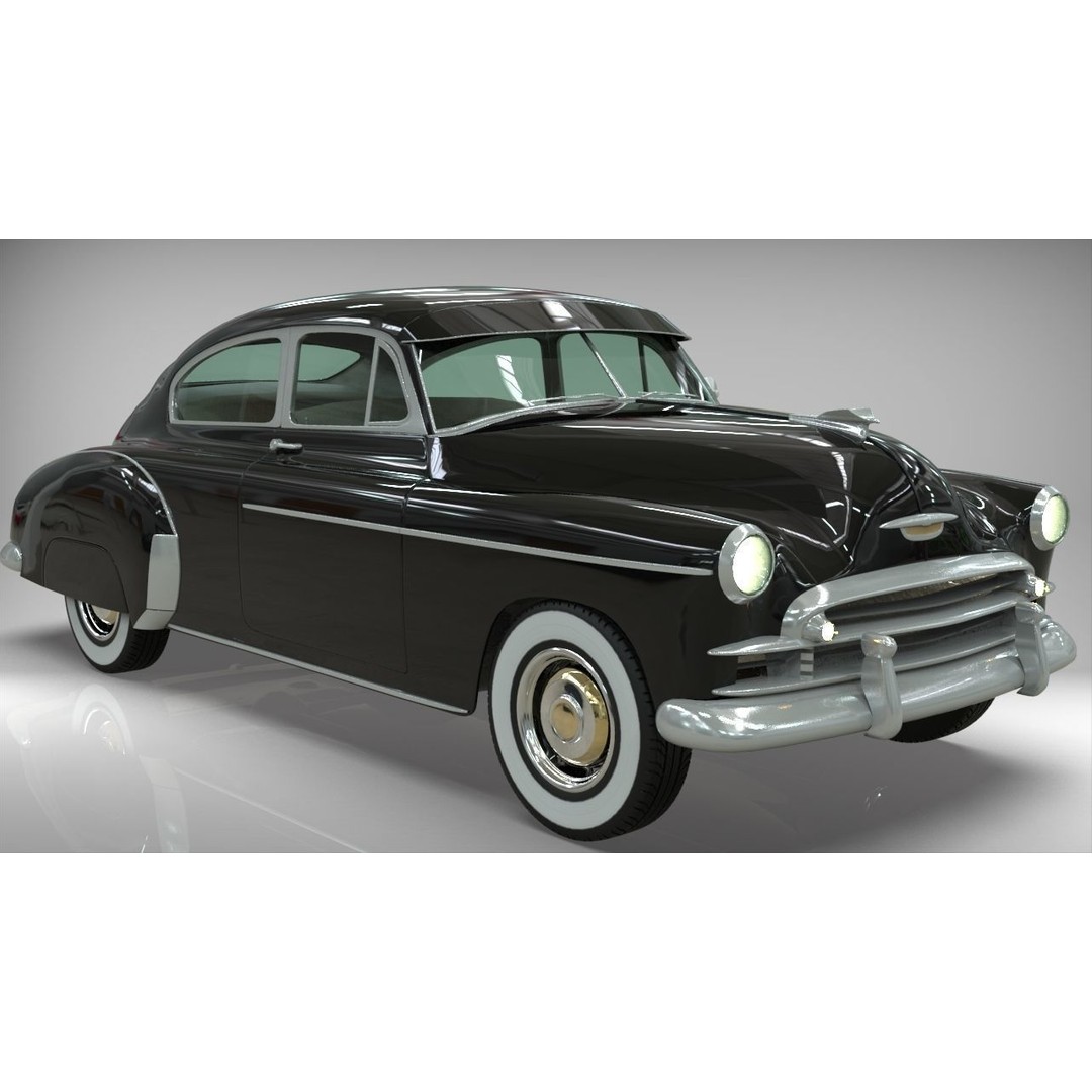 Fleetline Coupe 1949 3D Model – Low Poly Antique Car, Blender, FBX - View 12