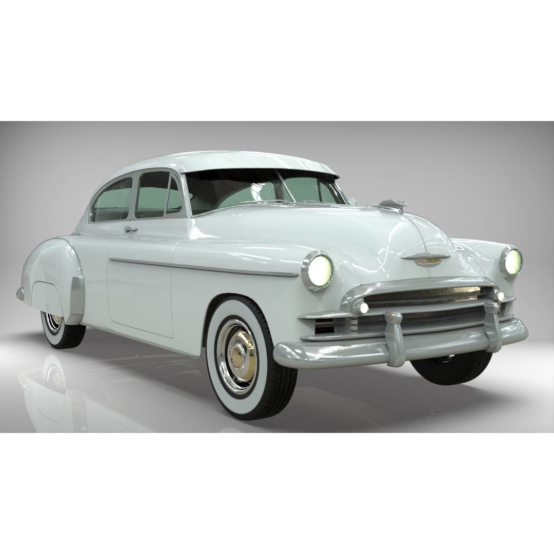 Fleetline Coupe 1949 3D Model – Low Poly Antique Car, Blender, FBX - View 14