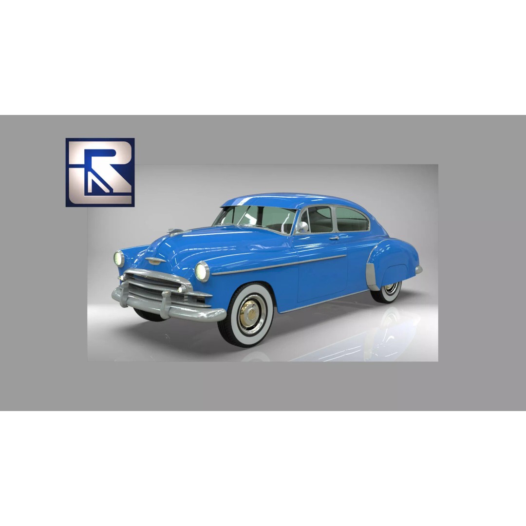 Fleetline Coupe 1949 3D Model – Low Poly Antique Car, Blender, FBX - View 2