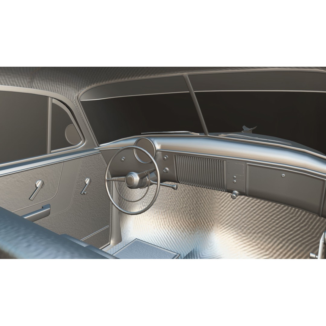Fleetline Coupe 1949 3D Model – Low Poly Antique Car, Blender, FBX - View 26