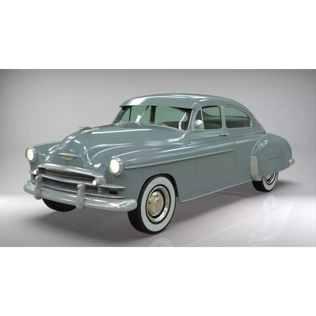 Fleetline Coupe 1949 3D Model – Low Poly Antique Car, Blender, FBX - View 3