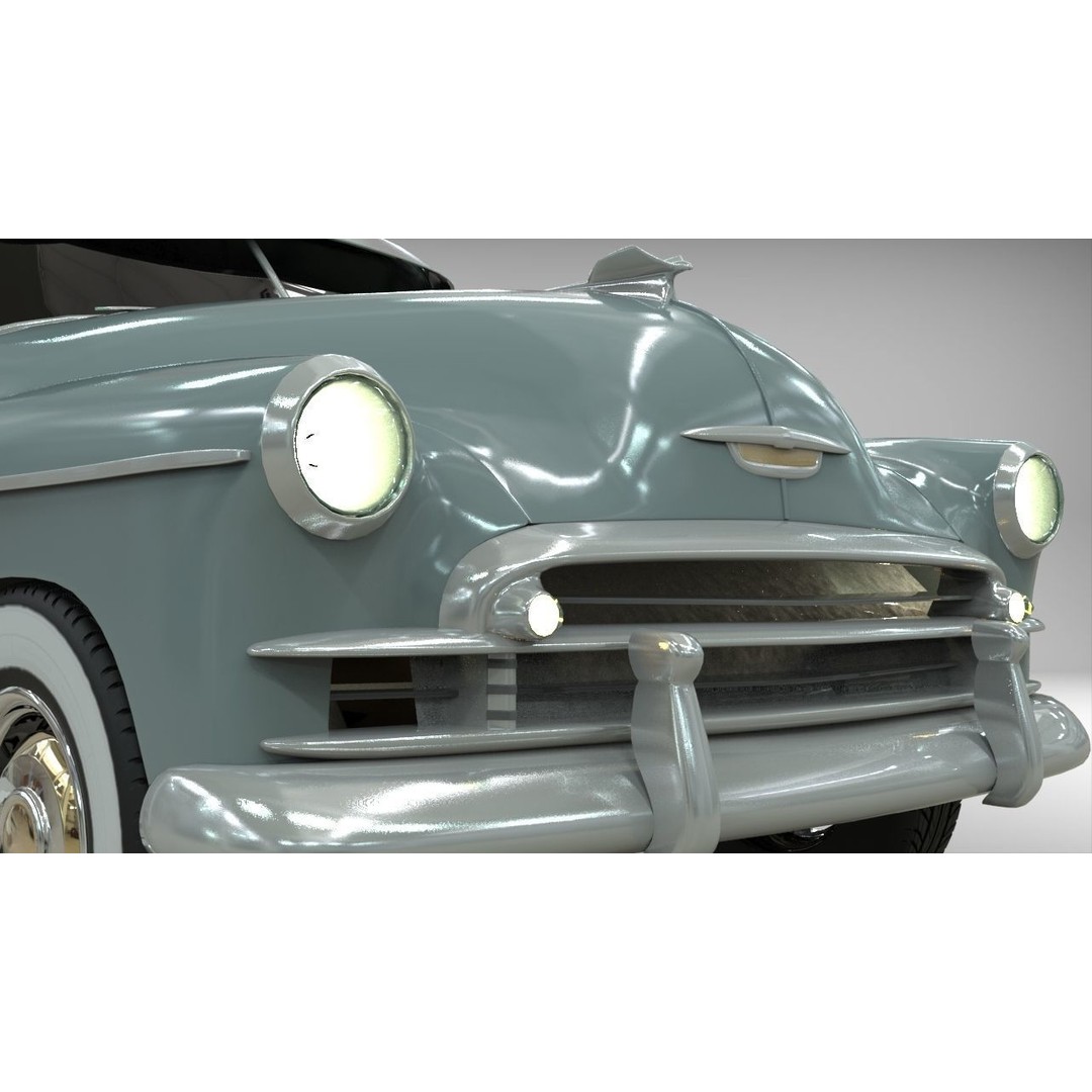 Fleetline Coupe 1949 3D Model – Low Poly Antique Car, Blender, FBX - View 9