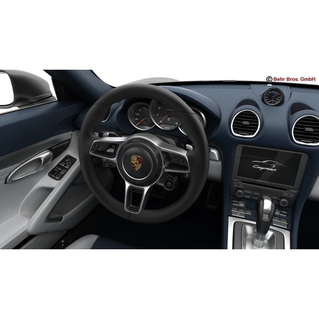 Porsche 718 Cayman 3D Model – High Poly Sport Car with Detailed Interior - View 16
