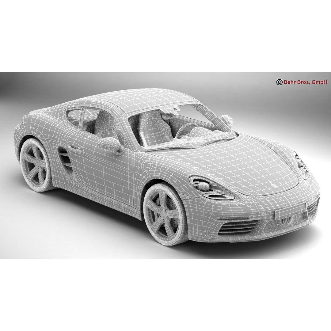 Porsche 718 Cayman 3D Model – High Poly Sport Car with Detailed Interior - View 17