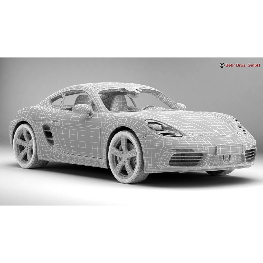 Porsche 718 Cayman 3D Model – High Poly Sport Car with Detailed Interior - View 18