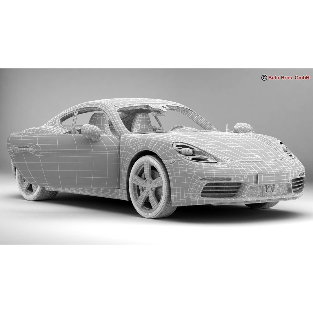 Porsche 718 Cayman 3D Model – High Poly Sport Car with Detailed Interior - View 19