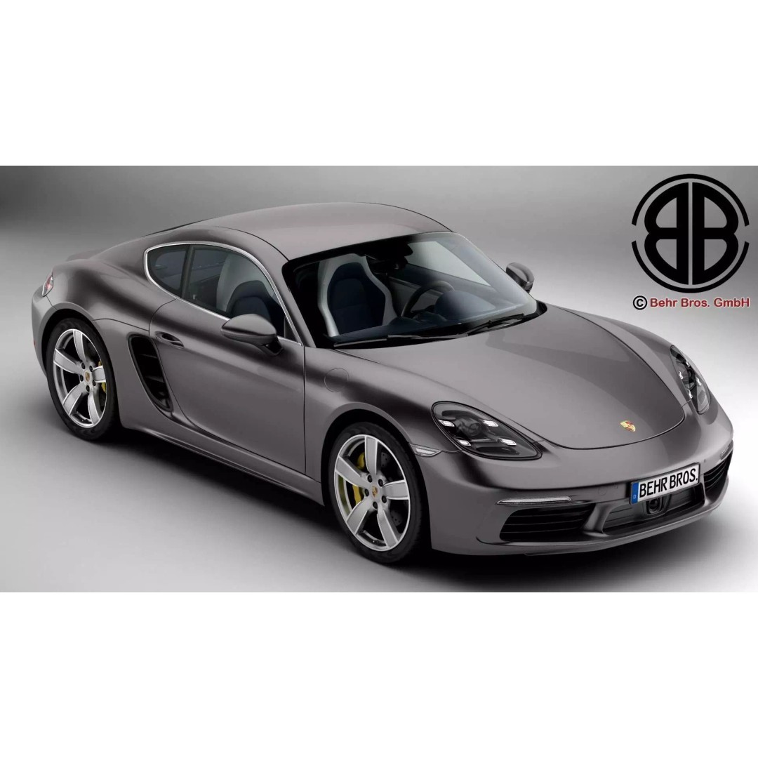 Porsche 718 Cayman 3D Model – High Poly Sport Car with Detailed Interior - View 2