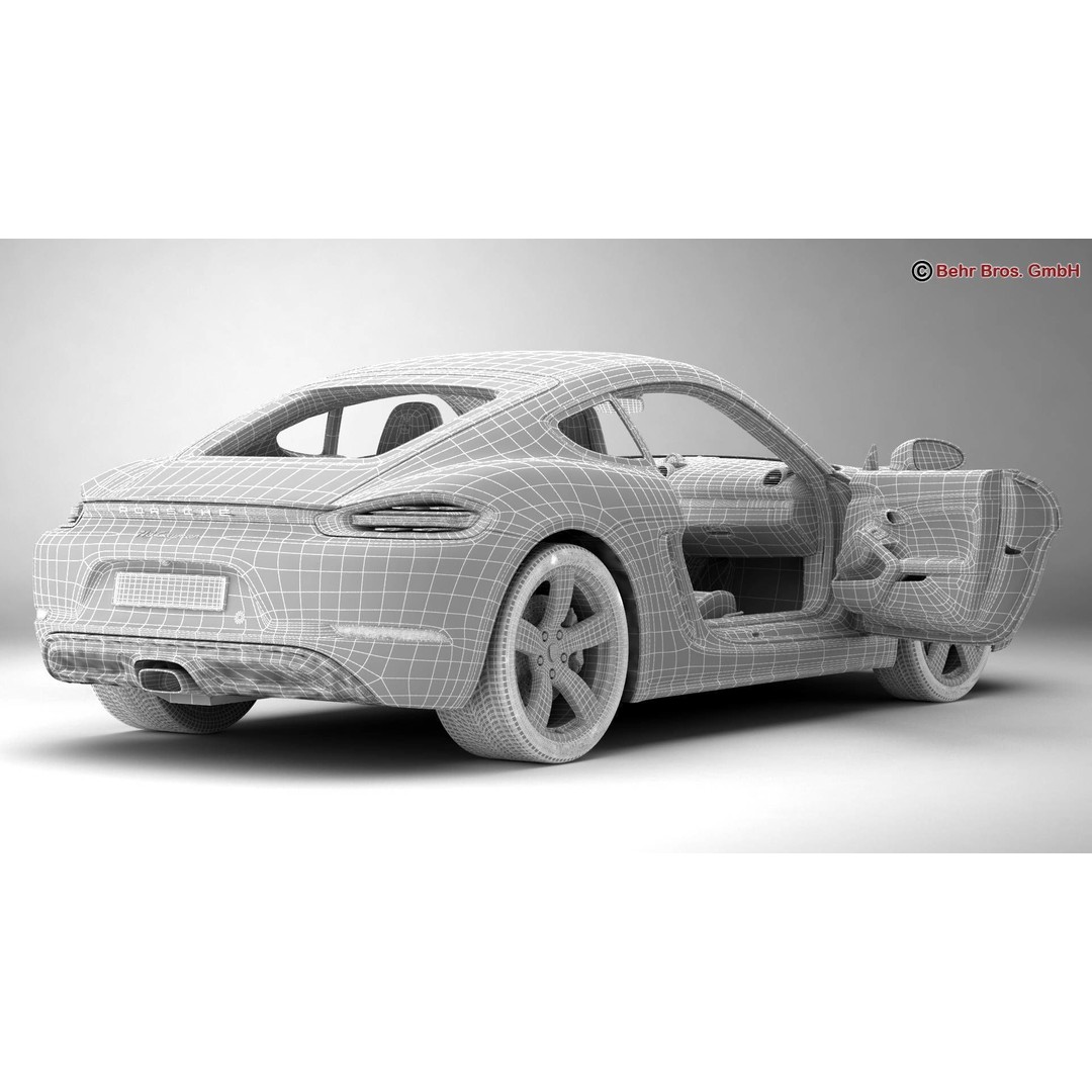 Porsche 718 Cayman 3D Model – High Poly Sport Car with Detailed Interior - View 21