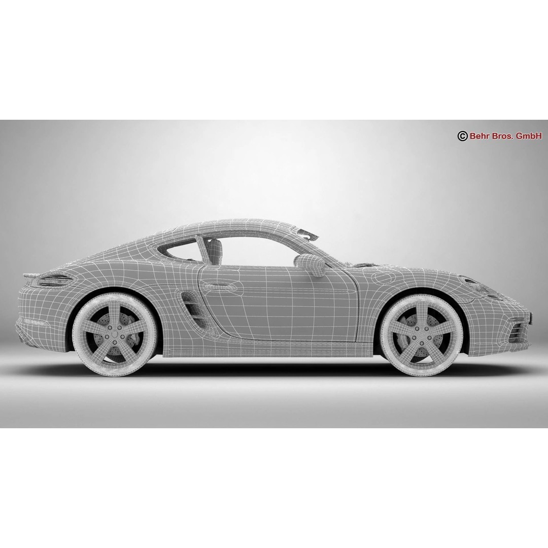 Porsche 718 Cayman 3D Model – High Poly Sport Car with Detailed Interior - View 22