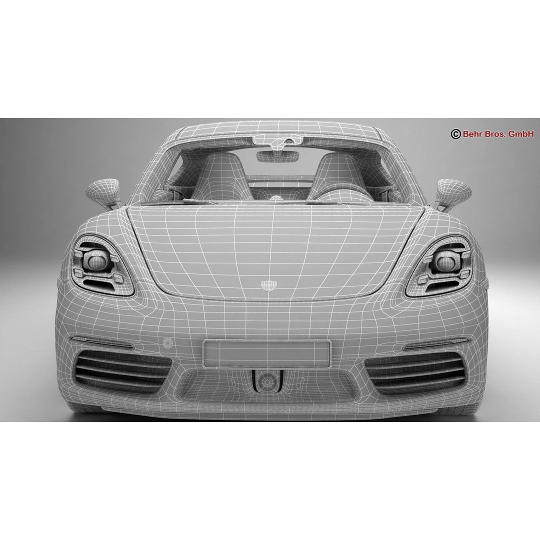 Porsche 718 Cayman 3D Model – High Poly Sport Car with Detailed Interior - View 23