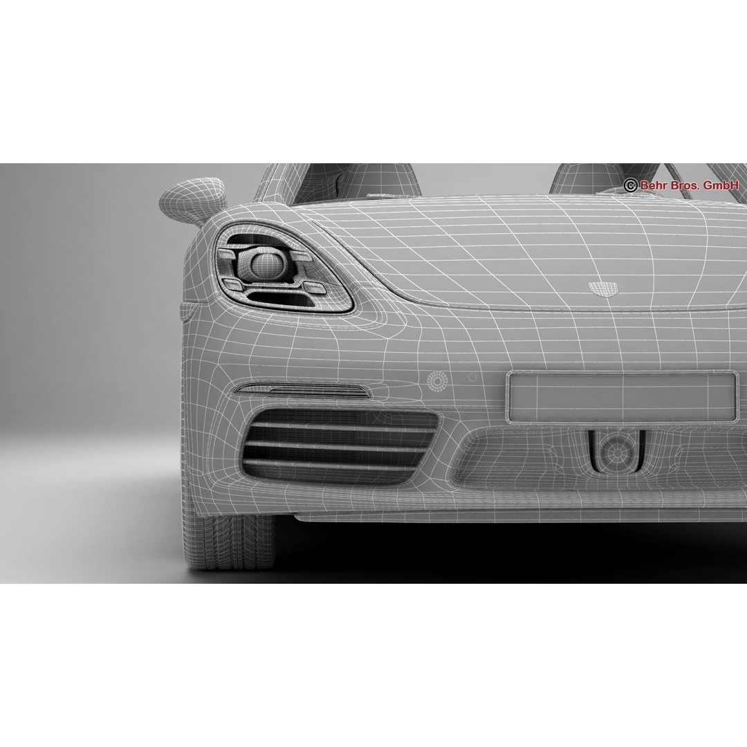 Porsche 718 Cayman 3D Model – High Poly Sport Car with Detailed Interior - View 24