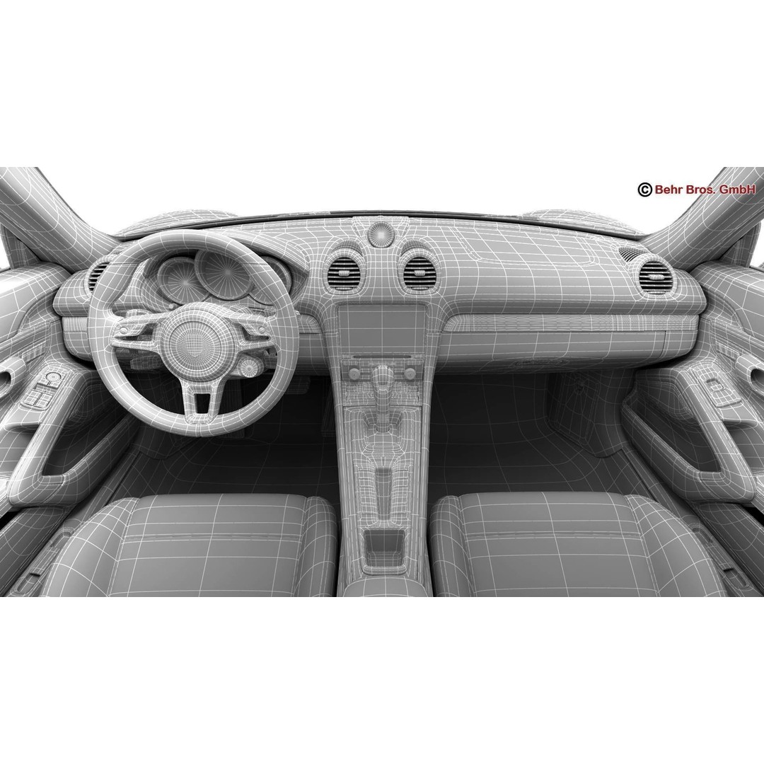 Porsche 718 Cayman 3D Model – High Poly Sport Car with Detailed Interior - View 30