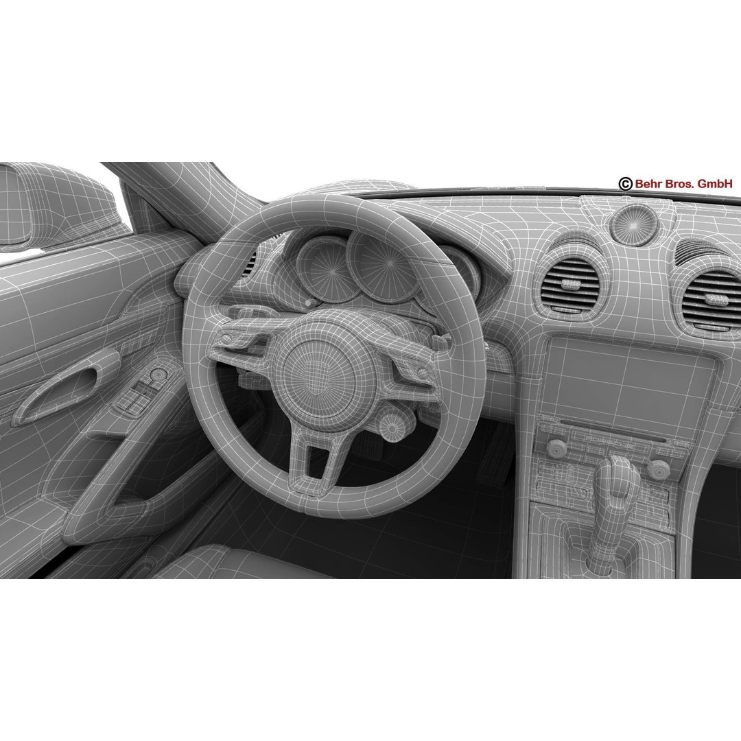 Porsche 718 Cayman 3D Model – High Poly Sport Car with Detailed Interior - View 31