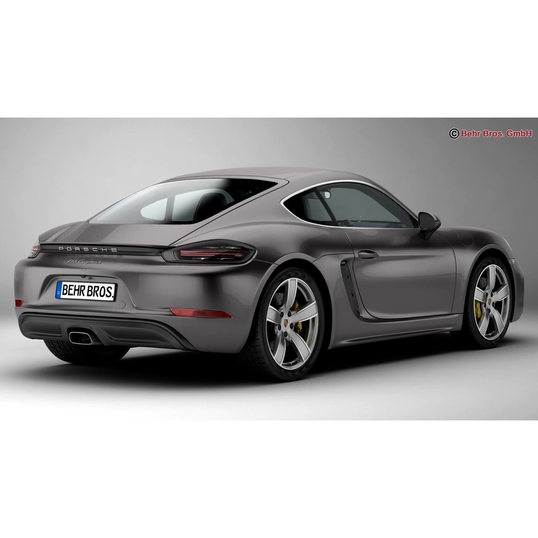 Porsche 718 Cayman 3D Model – High Poly Sport Car with Detailed Interior - View 5