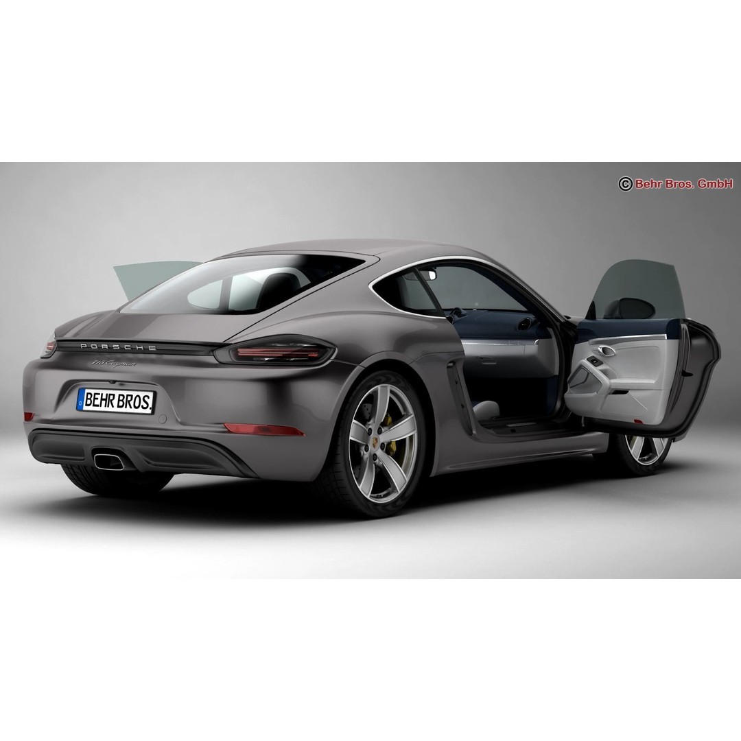 Porsche 718 Cayman 3D Model – High Poly Sport Car with Detailed Interior - View 6