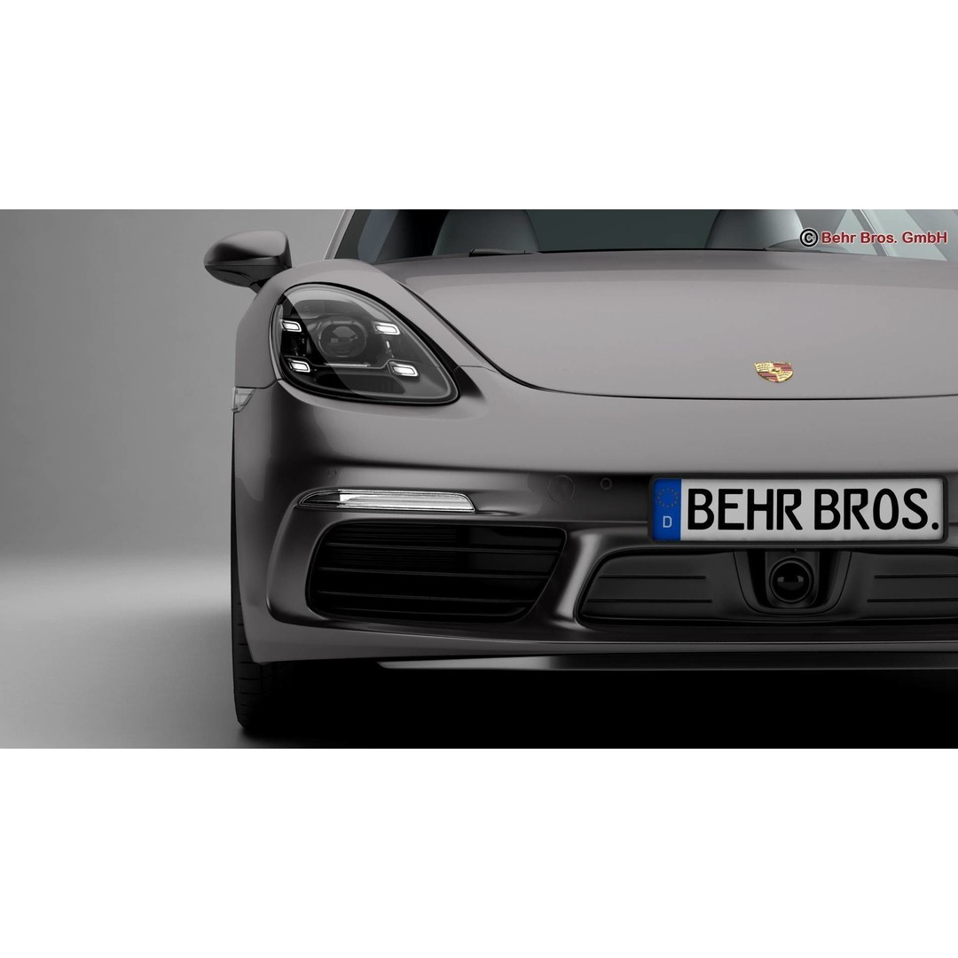 Porsche 718 Cayman 3D Model – High Poly Sport Car with Detailed Interior - View 9