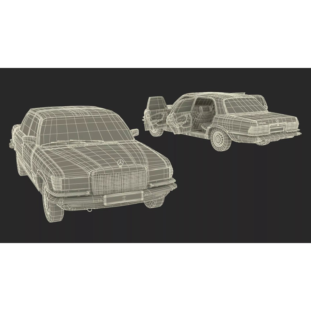 Mercedes Benz 350 SE 3D Model – Rigged Vintage Luxury Sedan, FBX