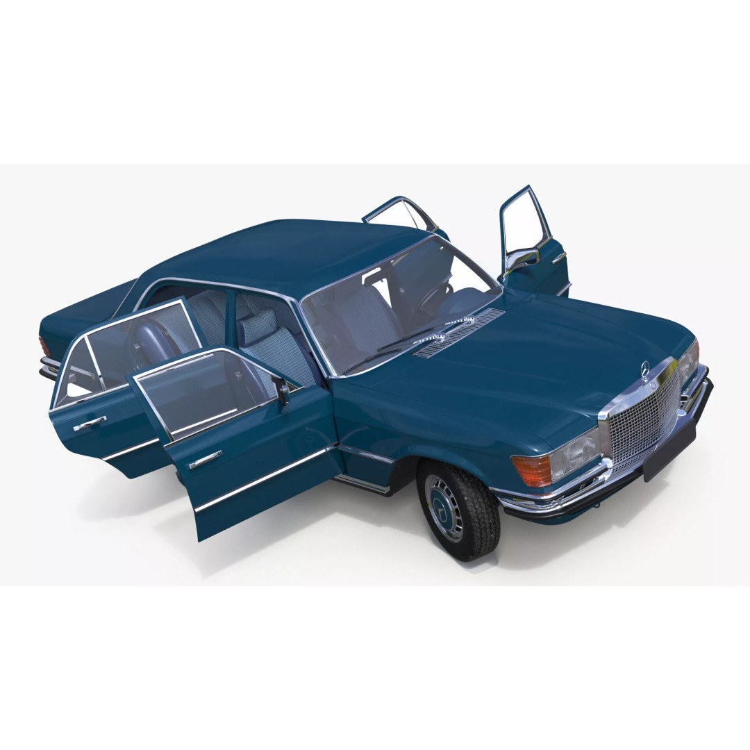 Mercedes Benz 350 SE 3D Model – Rigged Vintage Luxury Sedan, FBX - View 13