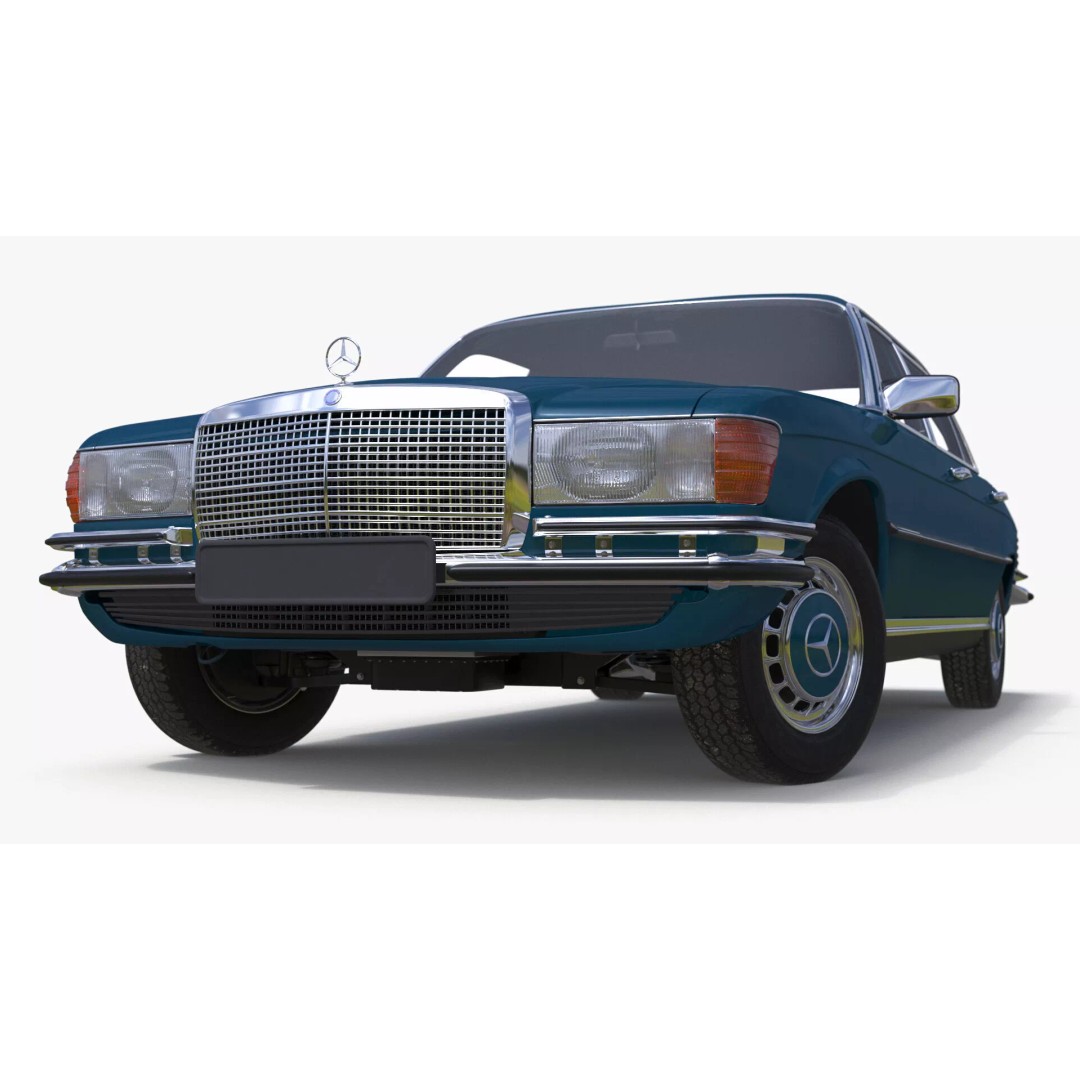 Mercedes Benz 350 SE 3D Model – Rigged Vintage Luxury Sedan, FBX - View 17