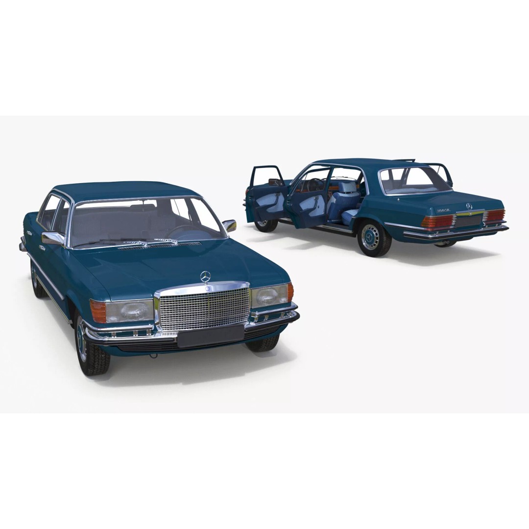Mercedes Benz 350 SE 3D Model – Rigged Vintage Luxury Sedan, FBX - View 2