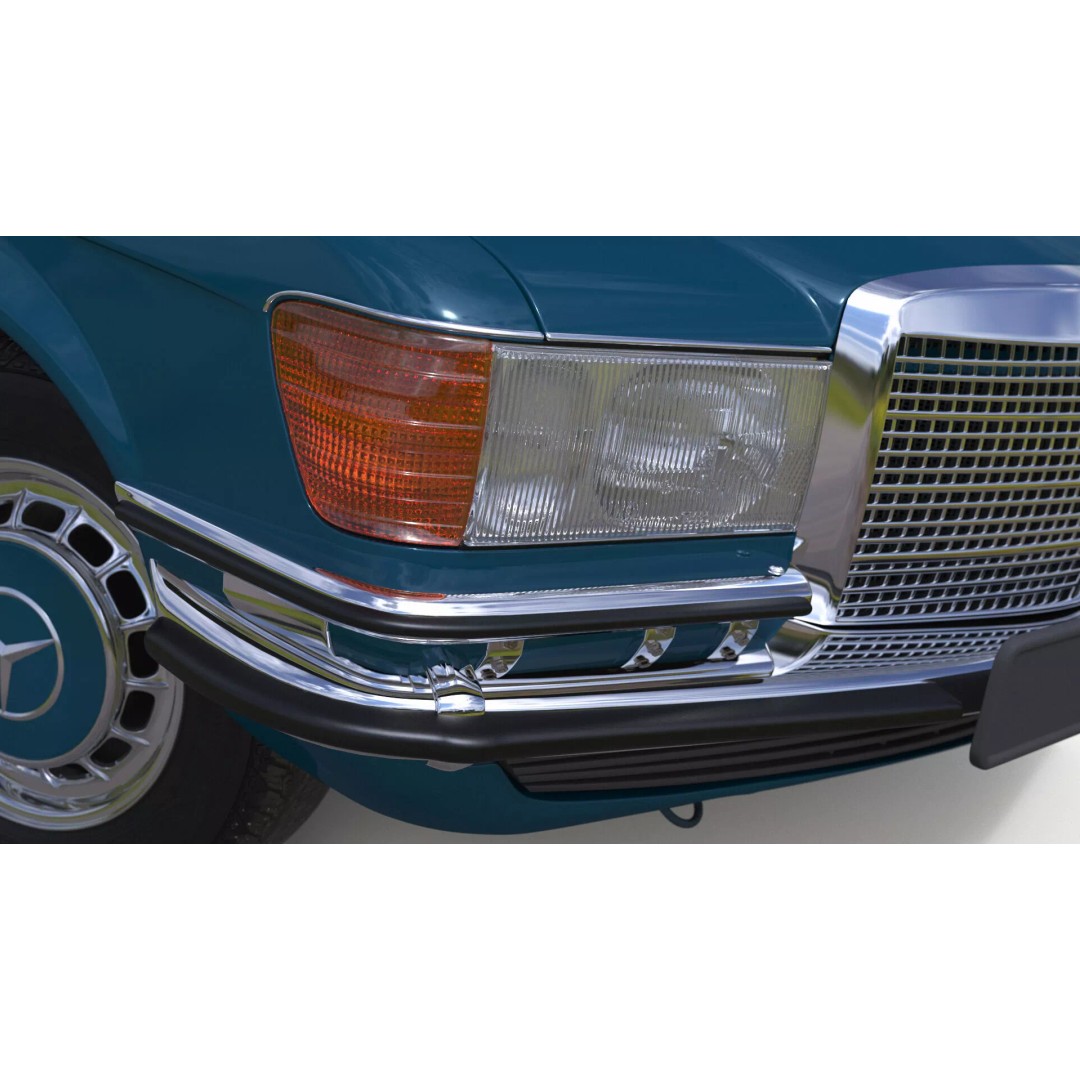 Mercedes Benz 350 SE 3D Model – Rigged Vintage Luxury Sedan, FBX - View 20