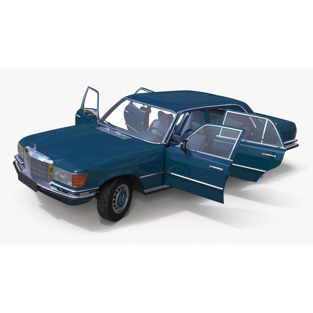 Mercedes Benz 350 SE 3D Model – Rigged Vintage Luxury Sedan, FBX - View 29