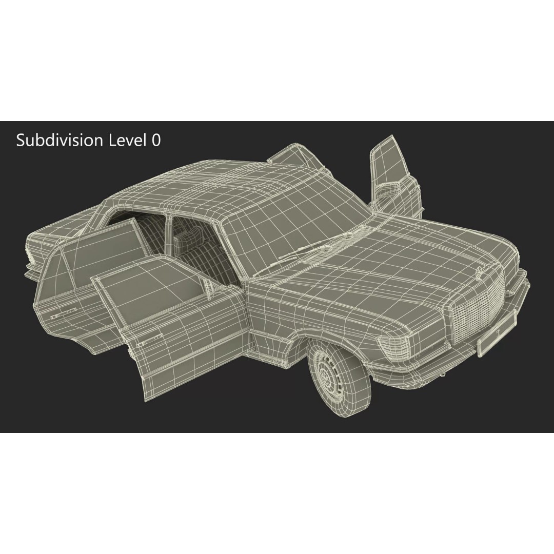 Mercedes Benz 350 SE 3D Model – Rigged Vintage Luxury Sedan, FBX - View 31