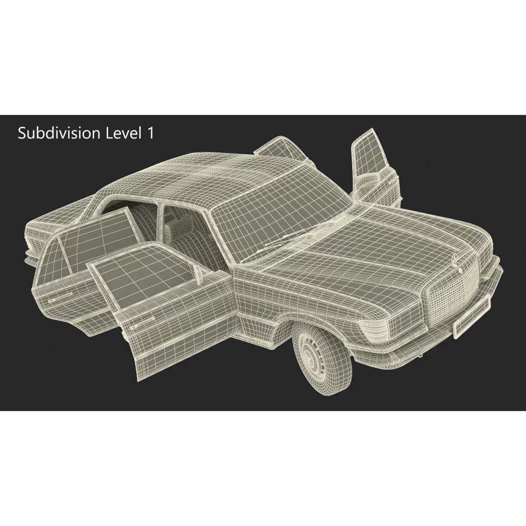 Mercedes Benz 350 SE 3D Model – Rigged Vintage Luxury Sedan, FBX - View 32