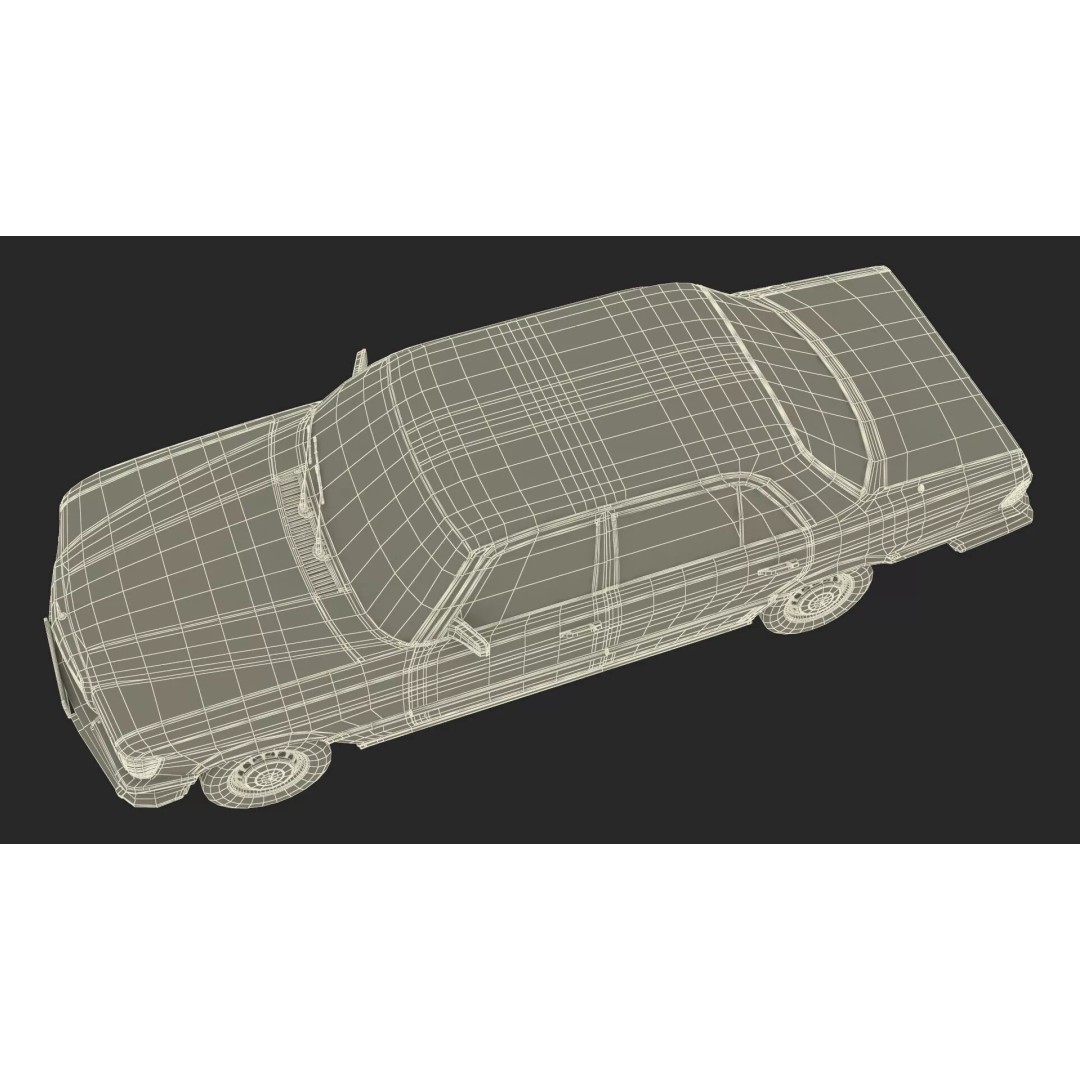 Mercedes Benz 350 SE 3D Model – Rigged Vintage Luxury Sedan, FBX - View 37