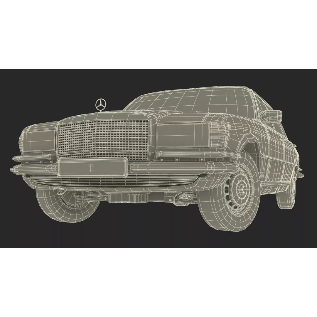 Mercedes Benz 350 SE 3D Model – Rigged Vintage Luxury Sedan, FBX - View 39