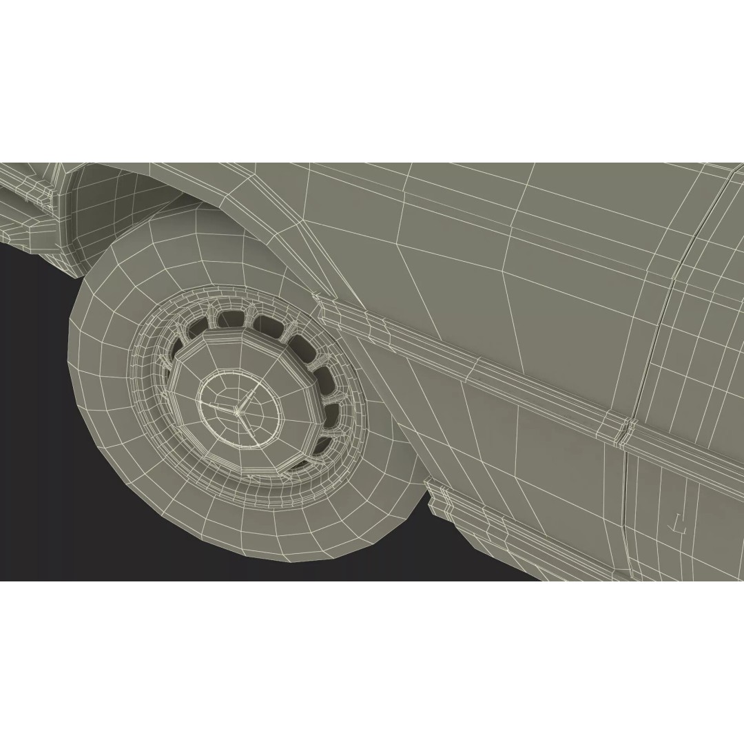 Mercedes Benz 350 SE 3D Model – Rigged Vintage Luxury Sedan, FBX - View 41