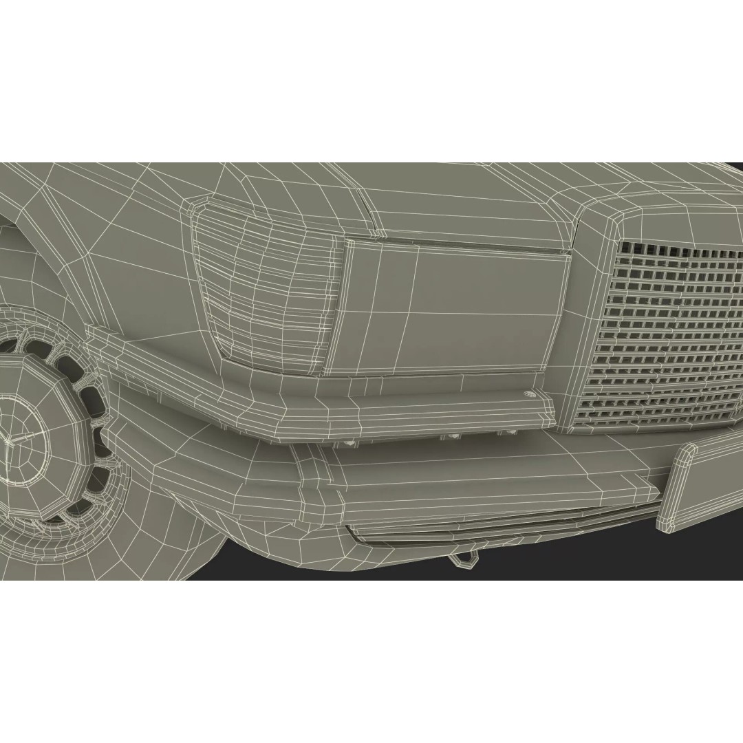 Mercedes Benz 350 SE 3D Model – Rigged Vintage Luxury Sedan, FBX - View 42