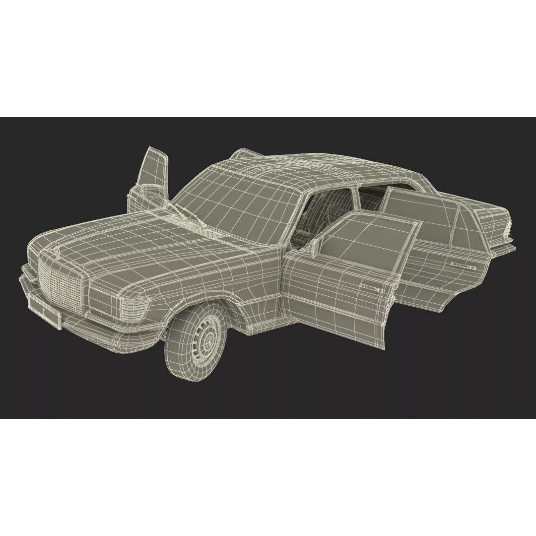 Mercedes Benz 350 SE 3D Model – Rigged Vintage Luxury Sedan, FBX - View 49