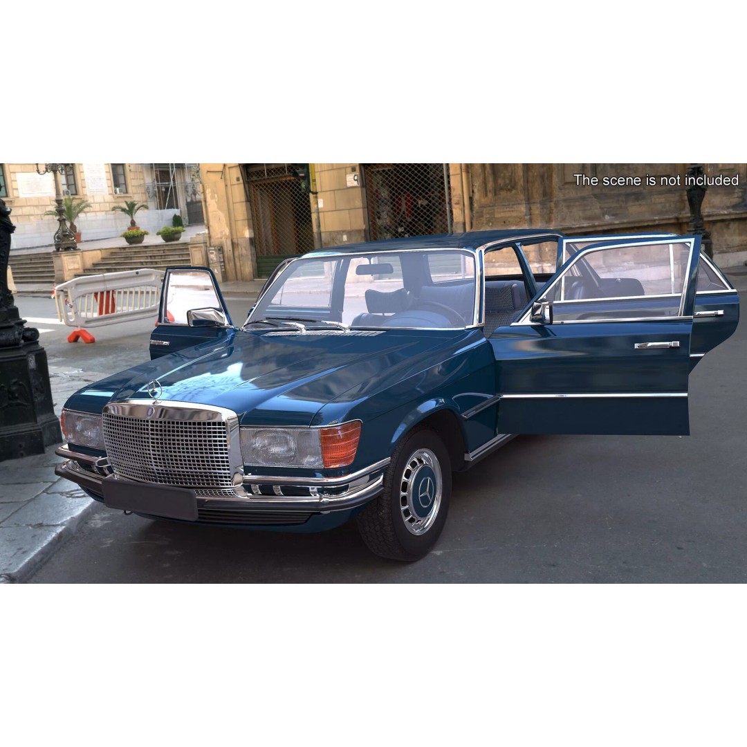 Mercedes Benz 350 SE 3D Model – Rigged Vintage Luxury Sedan, FBX - View 5