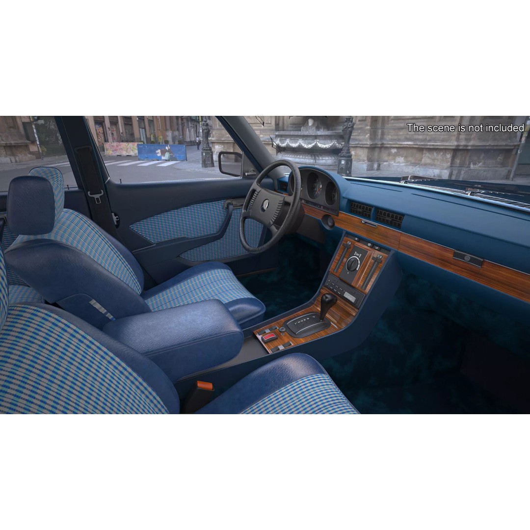 Mercedes Benz 350 SE 3D Model – Rigged Vintage Luxury Sedan, FBX - View 7