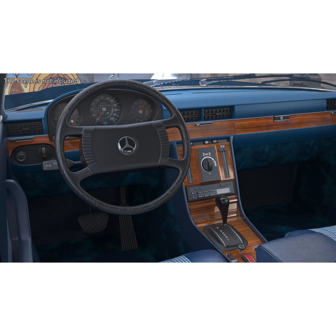 Mercedes Benz 350 SE 3D Model – Rigged Vintage Luxury Sedan, FBX - View 8