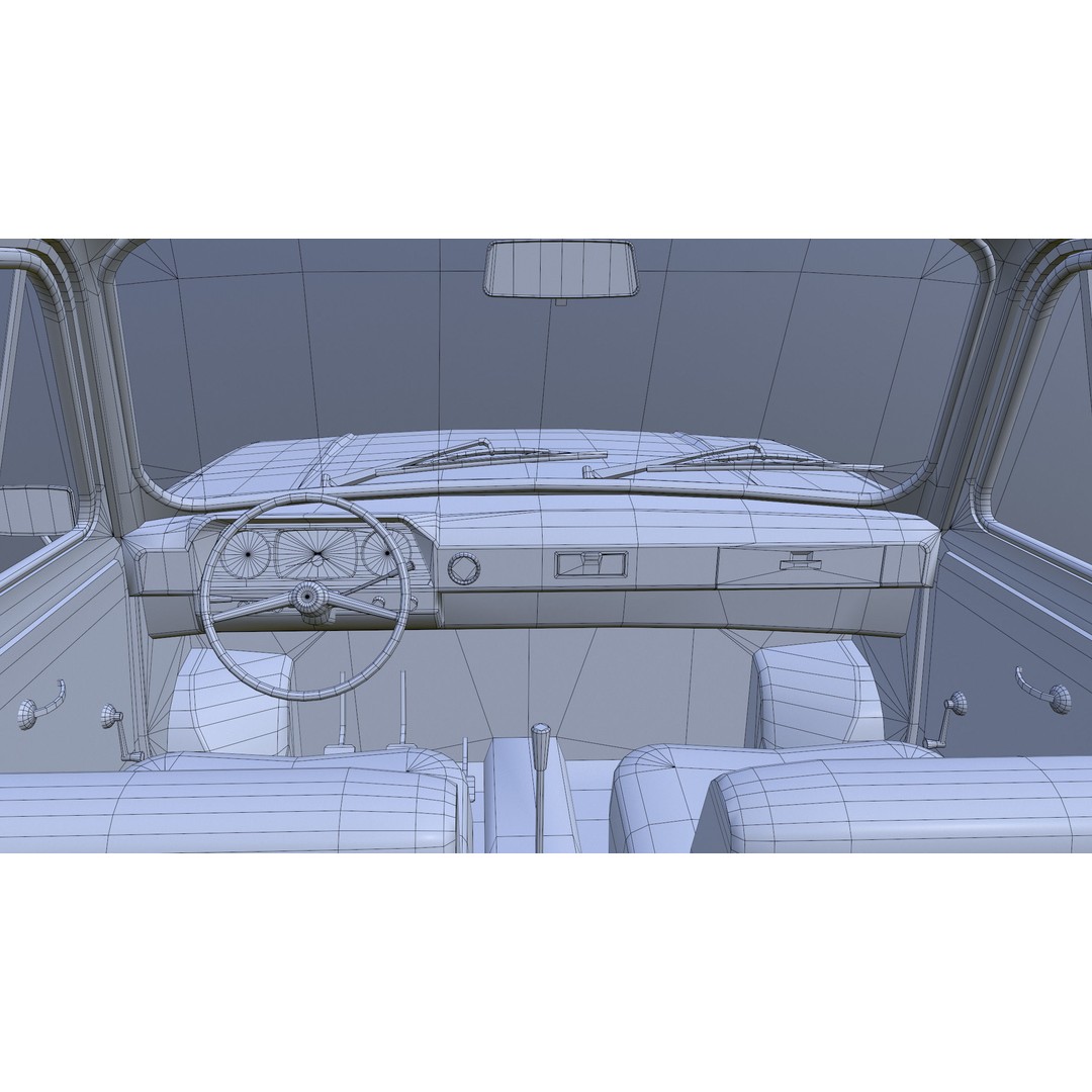 ZAZ-968 3D Model – Low Poly Retro Car, Game Ready FBX - View 11